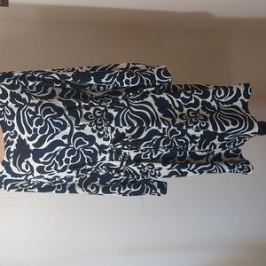 LOFT dress. Black and blue on white background. Size S. Pre-owned gently used.